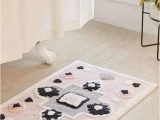 White Fluffy Bath Rug Bathroom Rugs & Mats