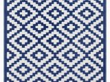 White Rug with Blue Nirvana Outdoor Recycled Plastic Rug Navy Blue White