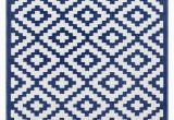 White Rug with Blue Pattern Nirvana Outdoor Recycled Plastic Rug Navy Blue White