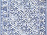 White Rug with Blue Vintage Blue and White Indian Agra Cotton Rug 48300