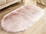 White soft Fluffy area Rug Shop Oval Shape soft Fluffy area Rugs Pink 50x120centimeter Online In Dubai Abu Dhabi and All Uae