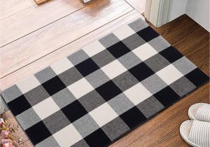 Wiest Gingham Check Black Indoor Outdoor area Rug Black and White Plaid Rug -60*90cm,outdoor/indoor Front Porch …