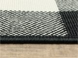 Wiest Gingham Check Black Indoor Outdoor area Rug Durable 5?x8? Black and Ivory Gingham Indoor Outdoor area Rug Home Decor