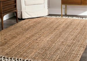 Wool and Jute area Rug Nuloom Hand Made Natural Jute and Wool Blend area Rug with Fringe …