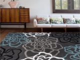 World Rug Gallery Contemporary Modern Floral Flowers area Rug Rugshop Contemporary Modern Floral Abstract Flowers Easy Maintenance for Home Office, Living Room, Bedroom, Kitchen soft area Rug 5′ 3″ X 7′ 3″ Gray