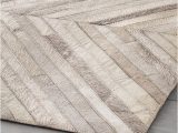 Wright Cowhide Grey area Rug New Wright foraker Chevron Patchwork Strip Cowhide Rug Beige …