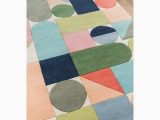 Wright Hand Tufted Wool Blue Green area Rug Geometric Handmade Tufted Wool Blue/green/orange area Rug area …