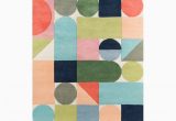 Wright Hand Tufted Wool Blue Green area Rug Geometric Handmade Tufted Wool Blue/green/orange area Rug