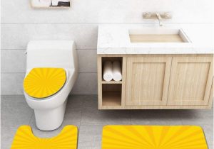 Yellow Bath Rugs Walmart Chaplle Yellow Retro Vintage Style Sun Rays 3 Piece Bathroom Rugs Set Bath Rug Contour Mat and toilet Lid Cover