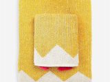 Yellow Bath towels and Rugs Geometric Motif towel