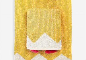 Yellow Bath towels and Rugs Geometric Motif towel