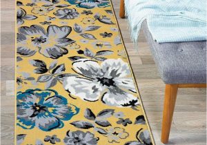 Yellow Gray Blue Rug Floral Yellow Gray Teal Blue area Rugs Blue area Rugs, Blue and …