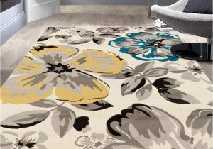 Yellow Turquoise and Gray area Rugs Floral Gray/grey Yellow Blue area Rug â Discounted-rugs