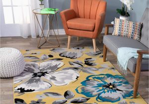 Yellow Turquoise and Gray area Rugs Floral Yellow Gray Teal Blue area Rugs â Modern Rugs and Decor