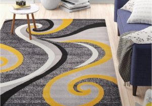 Yellow Turquoise and Gray area Rugs Gaeta Abstract Gray/yellow area Rug