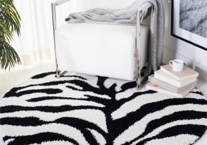 Zebra Print area Rugs Target Safavieh Zebra Shag 7 X 7 Ivory/black Round Indoor Animal Print …