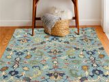 Zosia Hand Tufted Wool Teal area Rug Bashian 3 X 8 Wool Teal Indoor Floral/botanical Runner Rug In the …