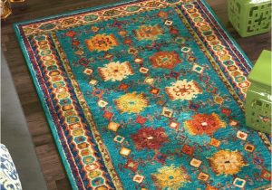 Zosia Hand Tufted Wool Teal area Rug Foerster Handmade Tufted Wool Multi-colored Rug