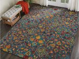 Zosia Hand Tufted Wool Teal area Rug Nourison Vivid Floral Teal 8′ X 10’6″ area Rug, Easy Cleaning, Non Shedding, Bed Room, Living Room, Dining Room, Kitchen (8×11)